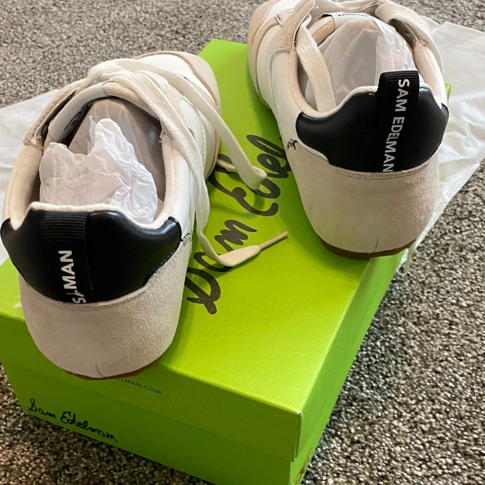 Sam Edelman Cream and White Sneakers